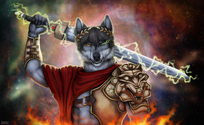 Rendered halfbody (40€) + simple background (5€)