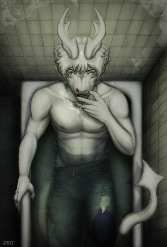 Rendered knees-up (70€) + complicated background (10€)